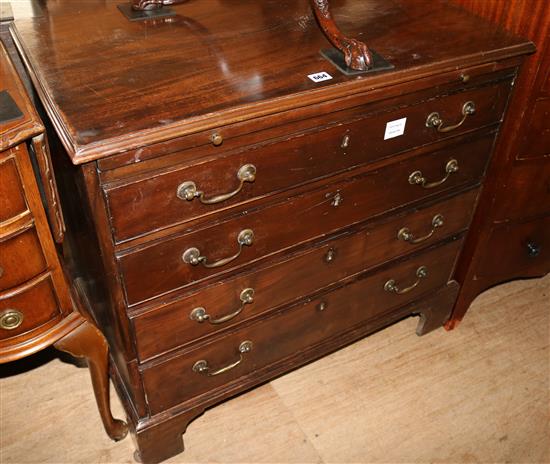 George III style mahogany chest, fitted with a brushing slide and four long drawers